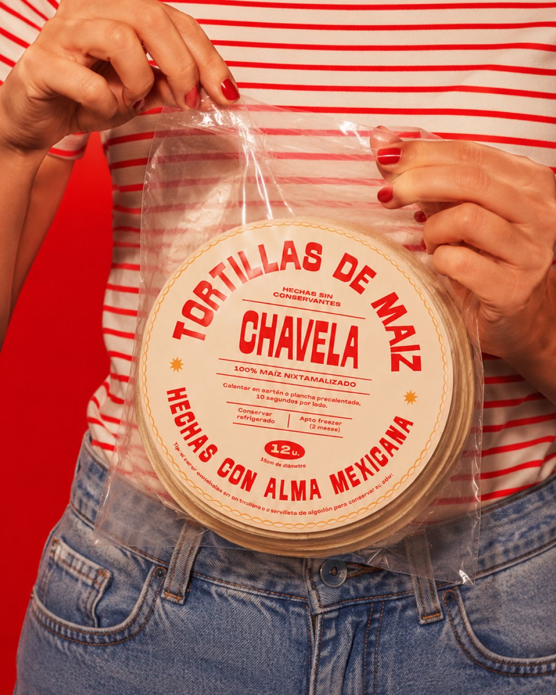 Paquete de tortillas de maíz Chavela