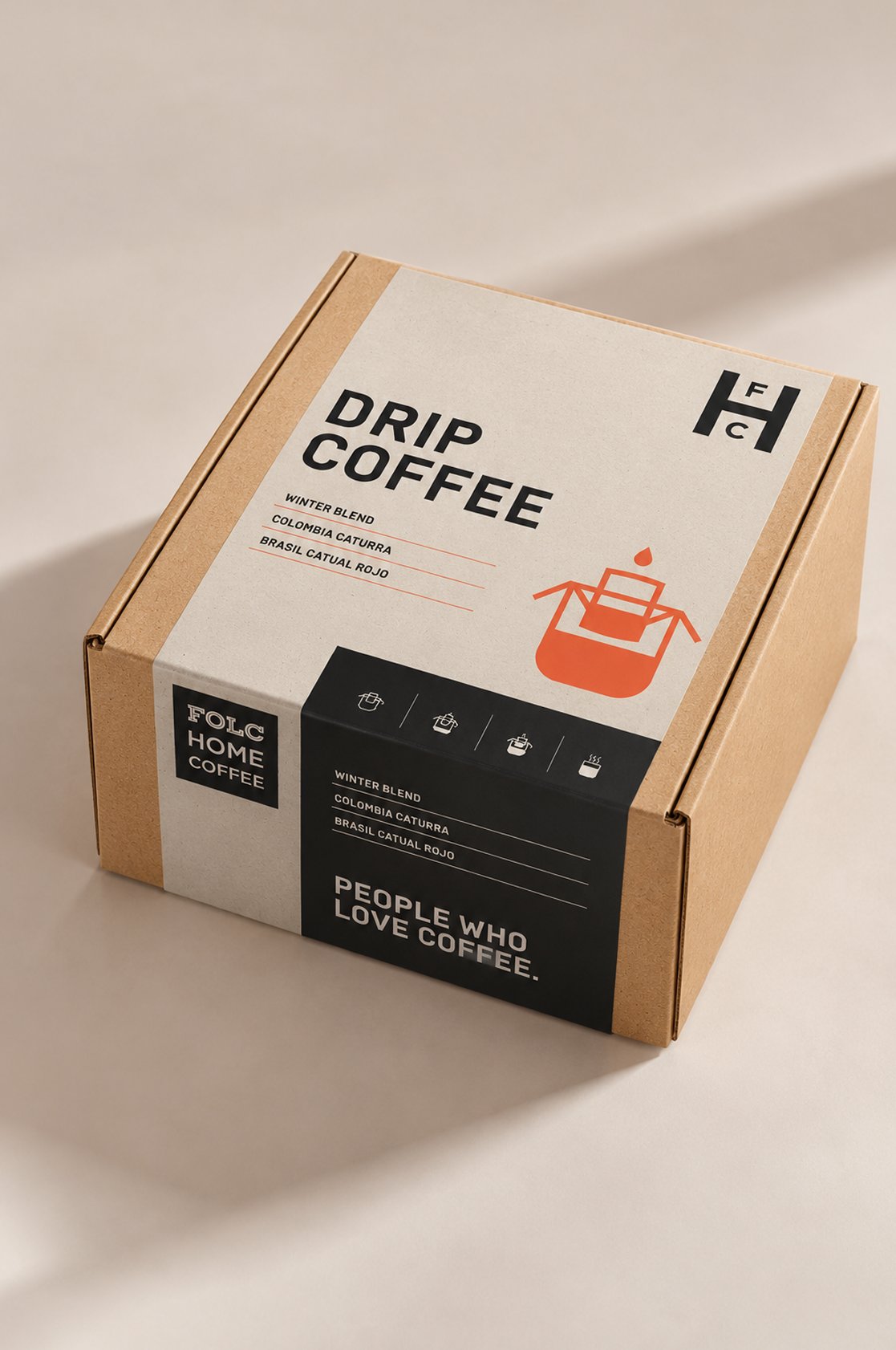 Caja de cartón kraft Drip Coffee de FOLC Home Coffee