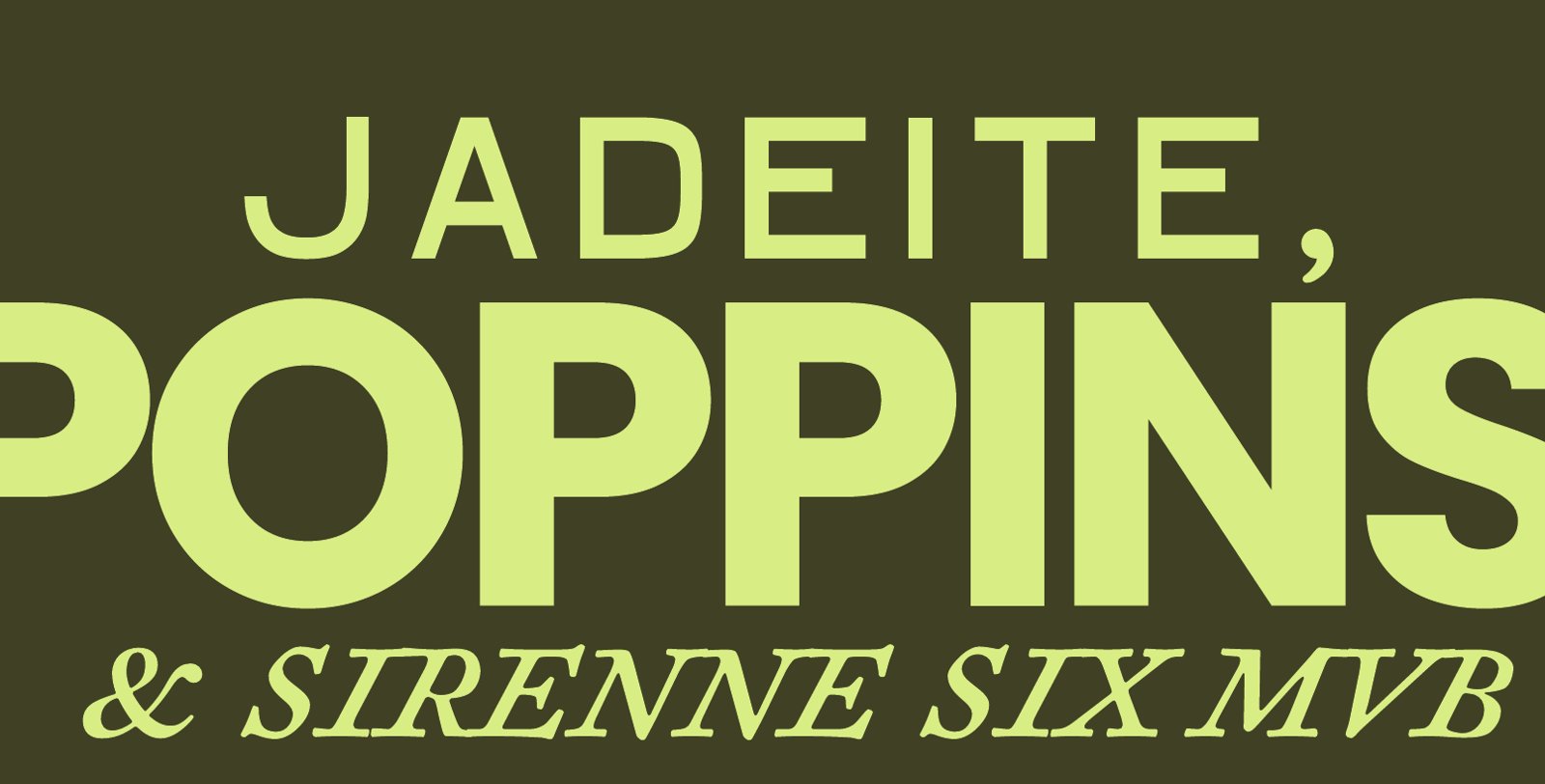 Tipografías de Sirena: Poppins, Jadeite y Sirenne Six MVB